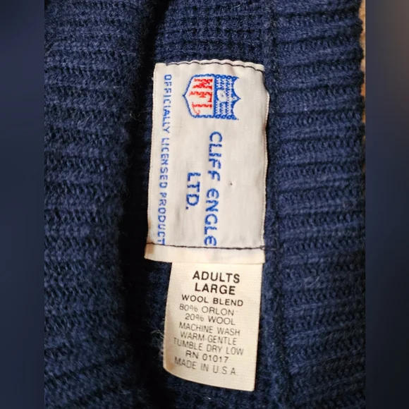 Vtg 80's Chicago Bears Cliff Engle Wool Knit Sweater NFL Large Mike Ditka Payton - Picture 7 of 8